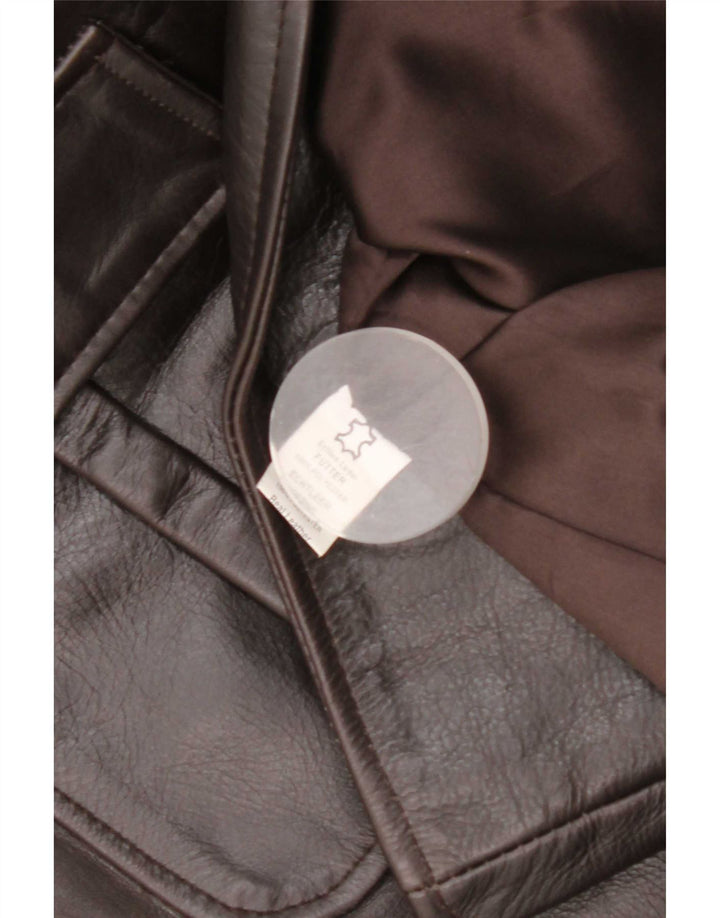 Vintage læderfrakke til kvinder UK 18 XL Brun