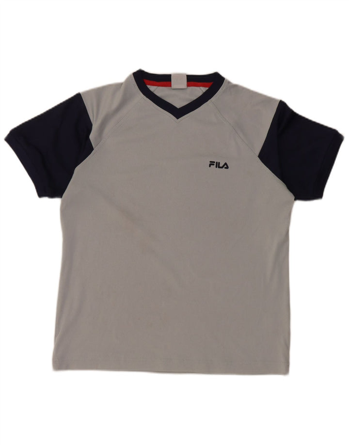 FILA Drenge Grafisk T-Shirt Top 11-12 år Medium Grå Colourblock