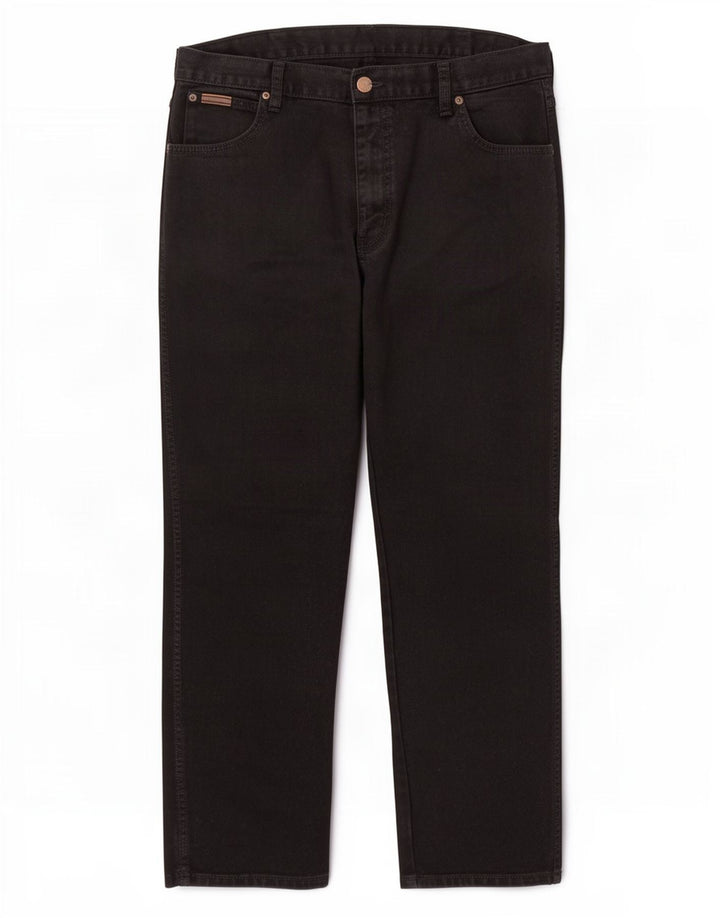 Wrangler Herre Texas Straight Jeans W38 L32 Sort Bomuld