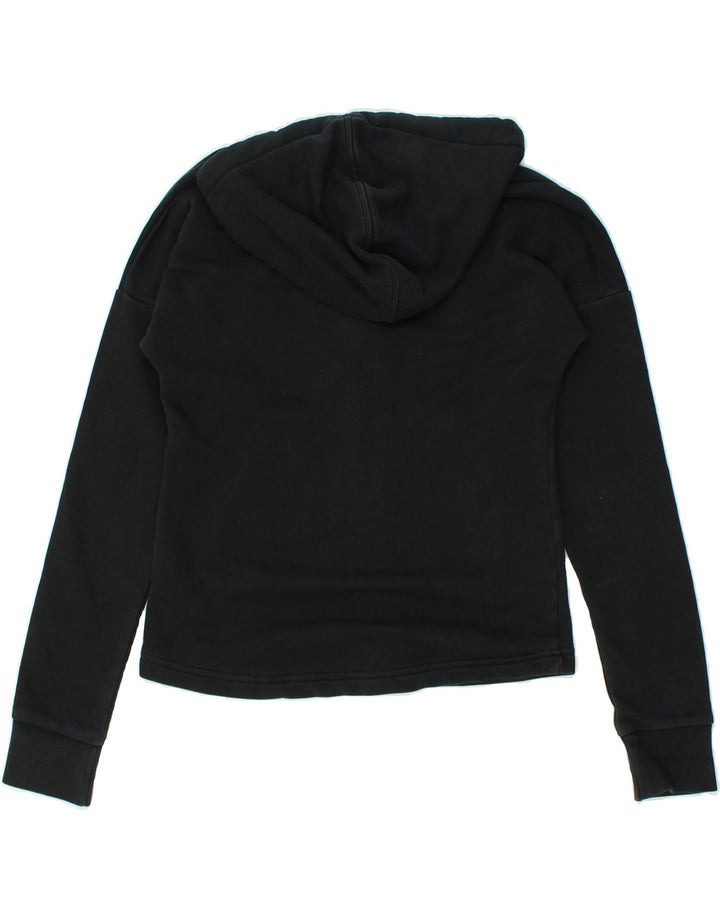 PUMA Womens Zip Hoodie Sweater UK 12 Medium  Black Cotton | Vintage Puma | Thrift | Second-Hand Puma | Used Clothing | Messina Hembry 