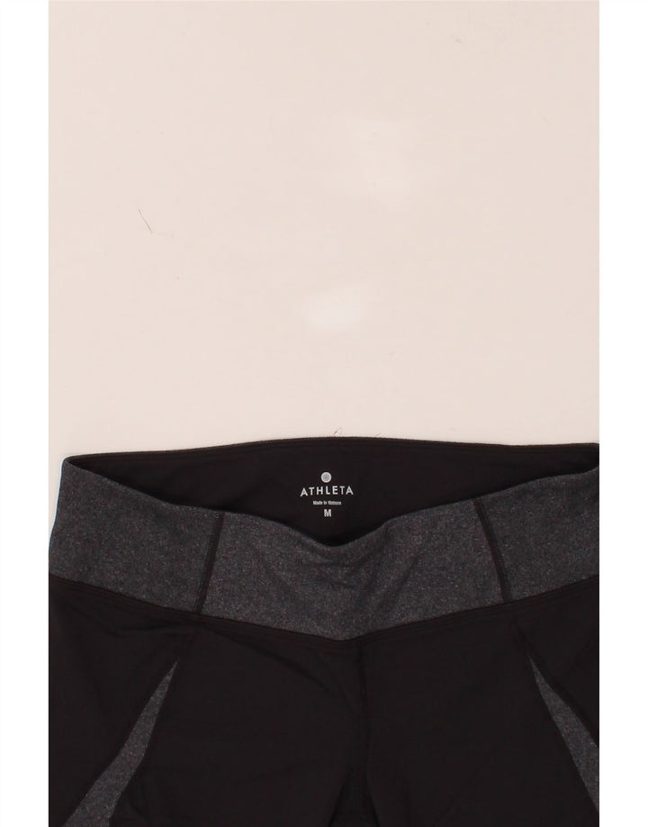 ATHLETA Womens Capri Tracksuit Trousers UK 14 Medium Black Colourblock Vintage Athleta and Second-Hand Athleta from Messina Hembry 