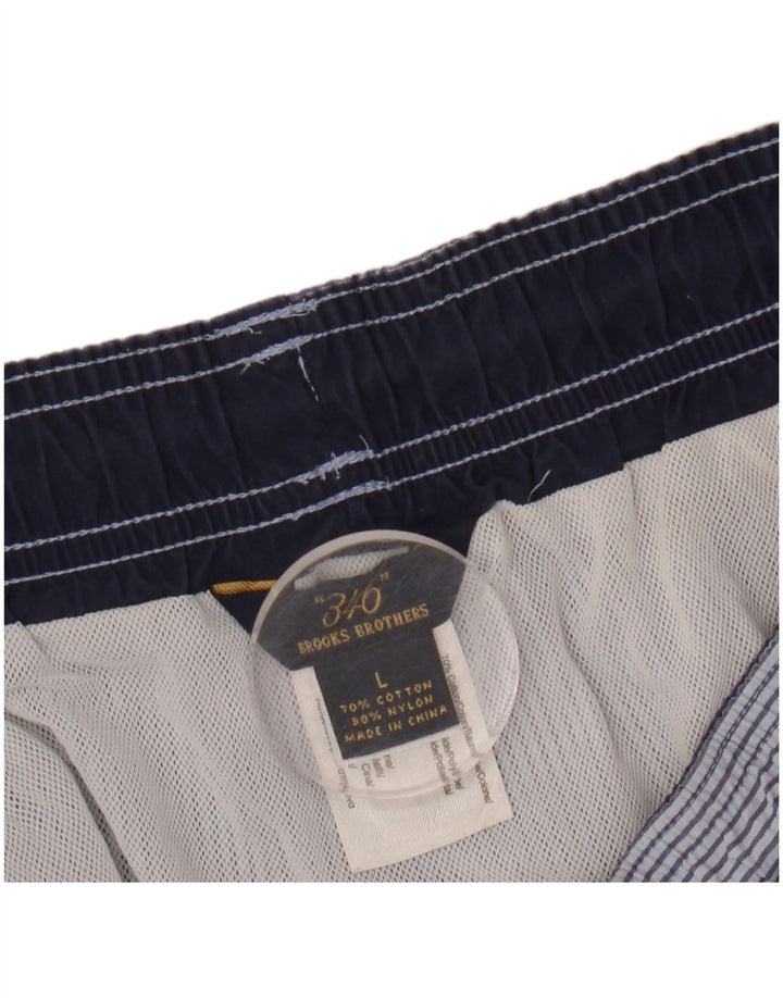 BROOKS BROTHERS Herre 346 Badeshorts Store Blå Nålestribet Bomuld
