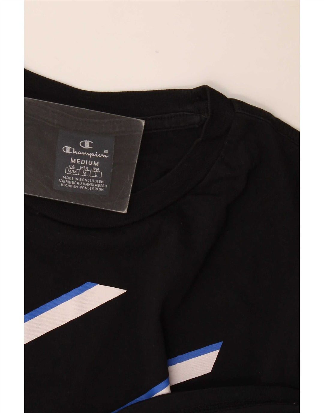 Champion Herre Grafisk T-Shirt Top Medium Sort