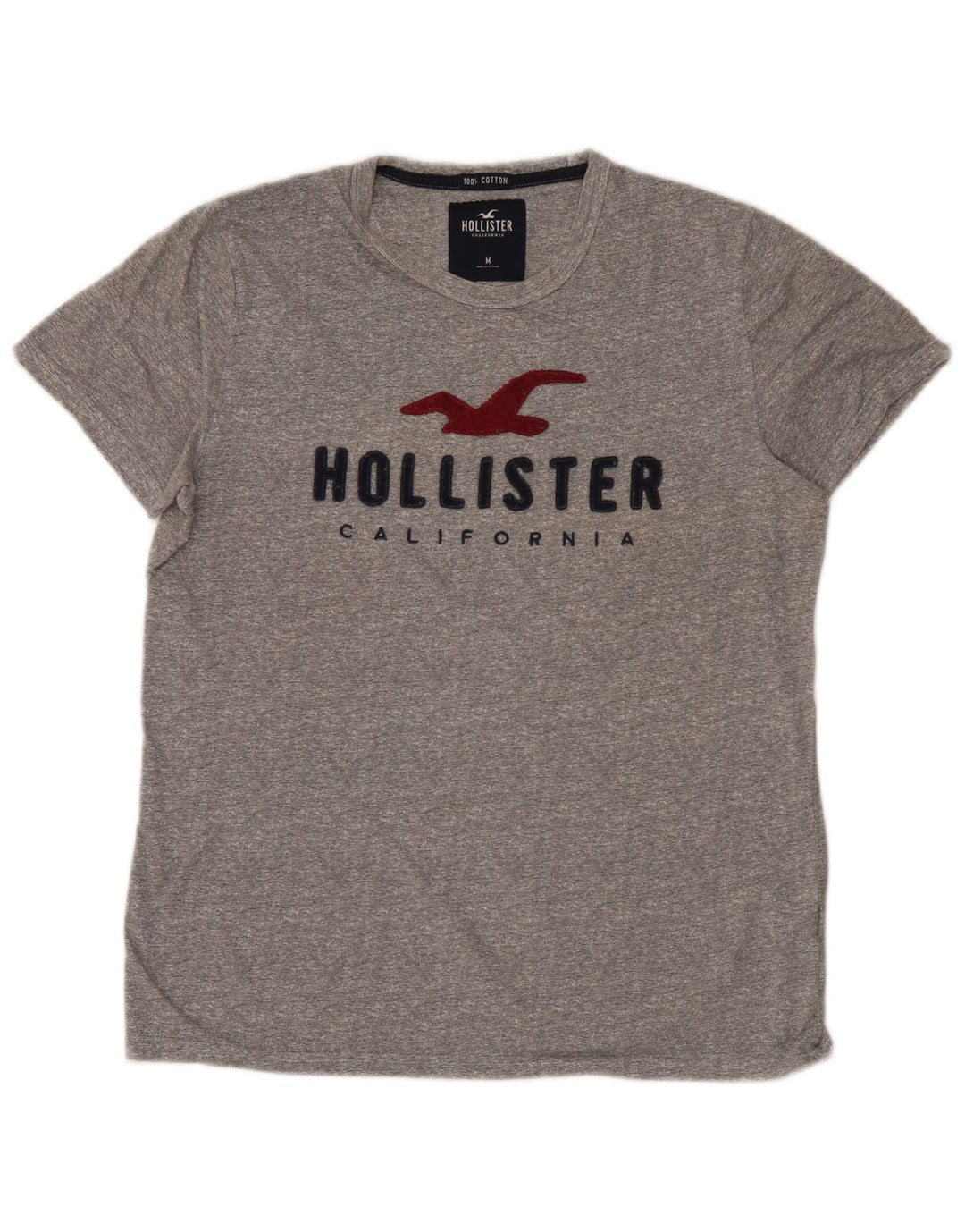 Hollister Herre grafisk T-shirt Top mellemgrå bomuld