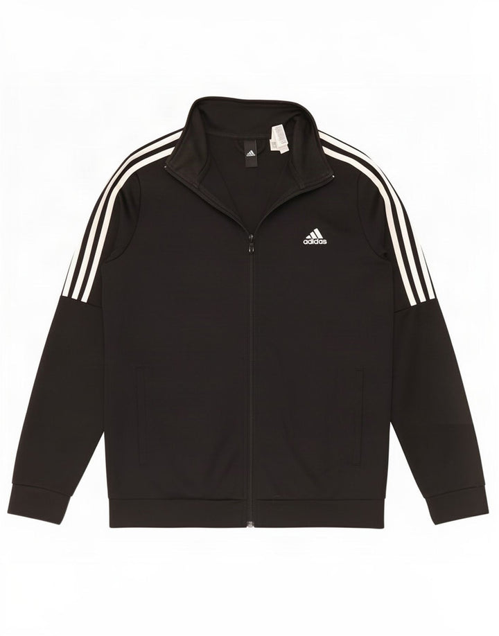 Adidas træningsdragt topjakke til kvinder UK 16/18 Stor sort polyester