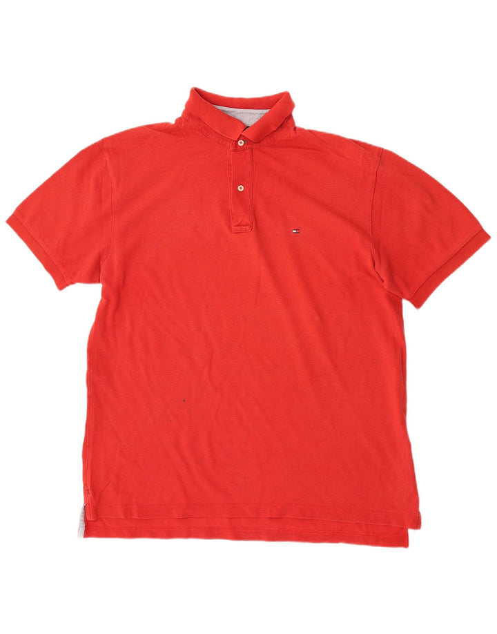 Tommy Hilfiger Herre Polo Shirt Stor Rød Bomuld