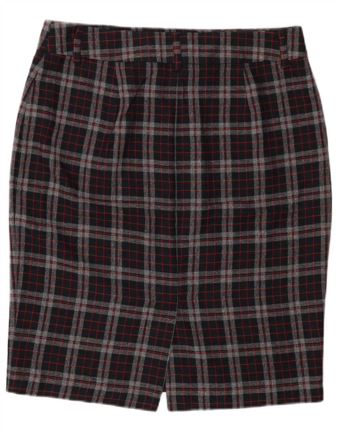 Marks & Spencer Womens Pencil Skirt UK 14 Large W32 Black Check Polyester