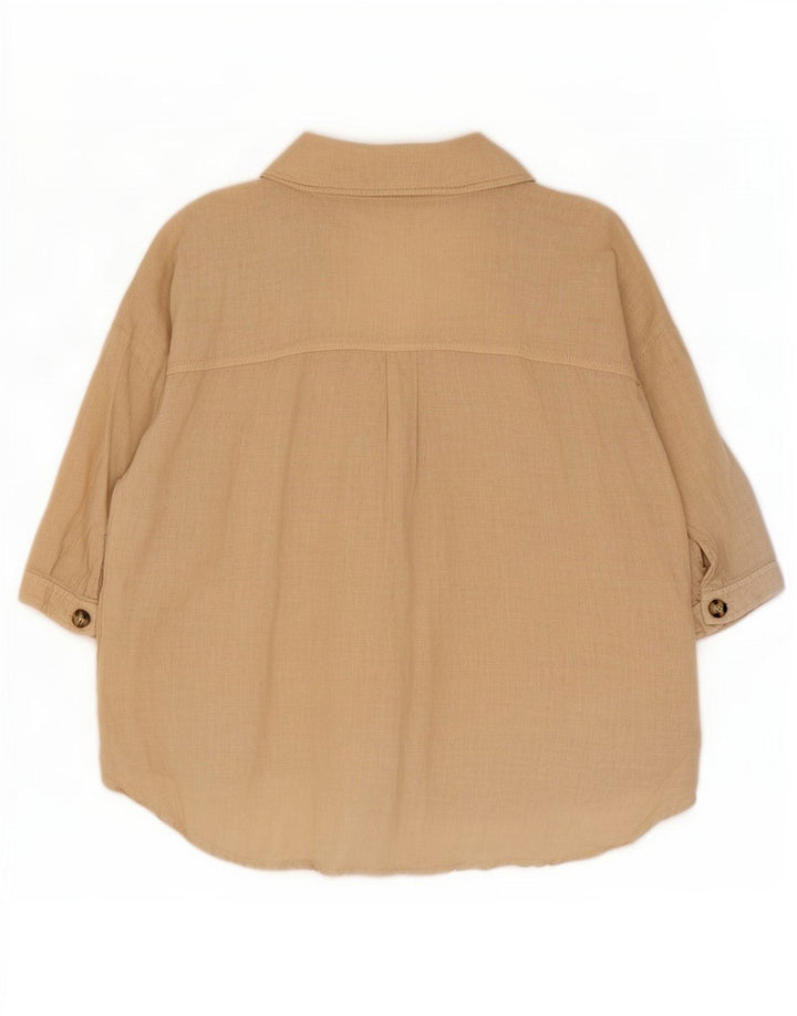 Zara skjorte med 3/4 ærmer til kvinder UK 14 Medium Beige