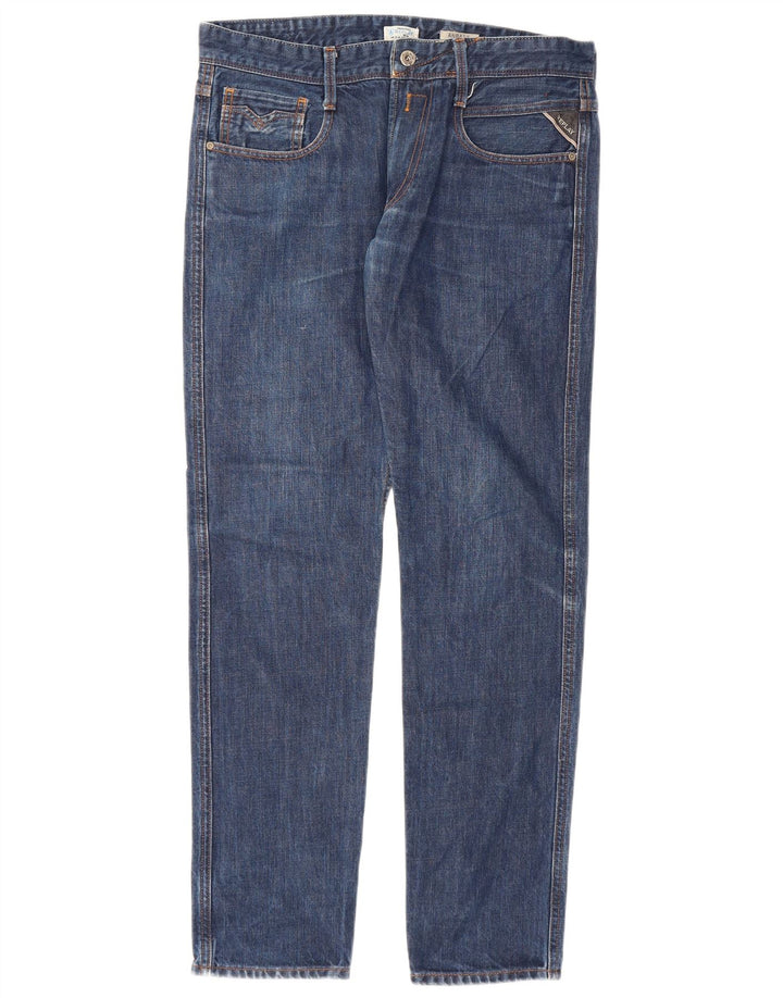 Replay Herre Slim Jeans W32 L32 Blå Bomuld