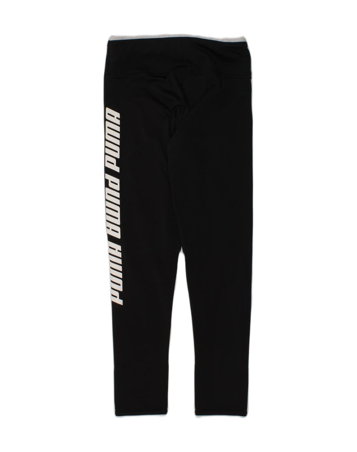 PUMA Girls Graphic Leggings 7-8 Years Black Polyester | Vintage Puma | Thrift | Second-Hand Puma | Used Clothing | Messina Hembry 