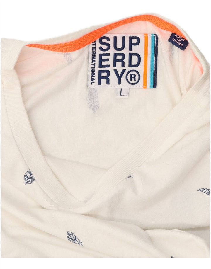 SUPERDRY Grafisk T-shirt top til mænd, stor hvid