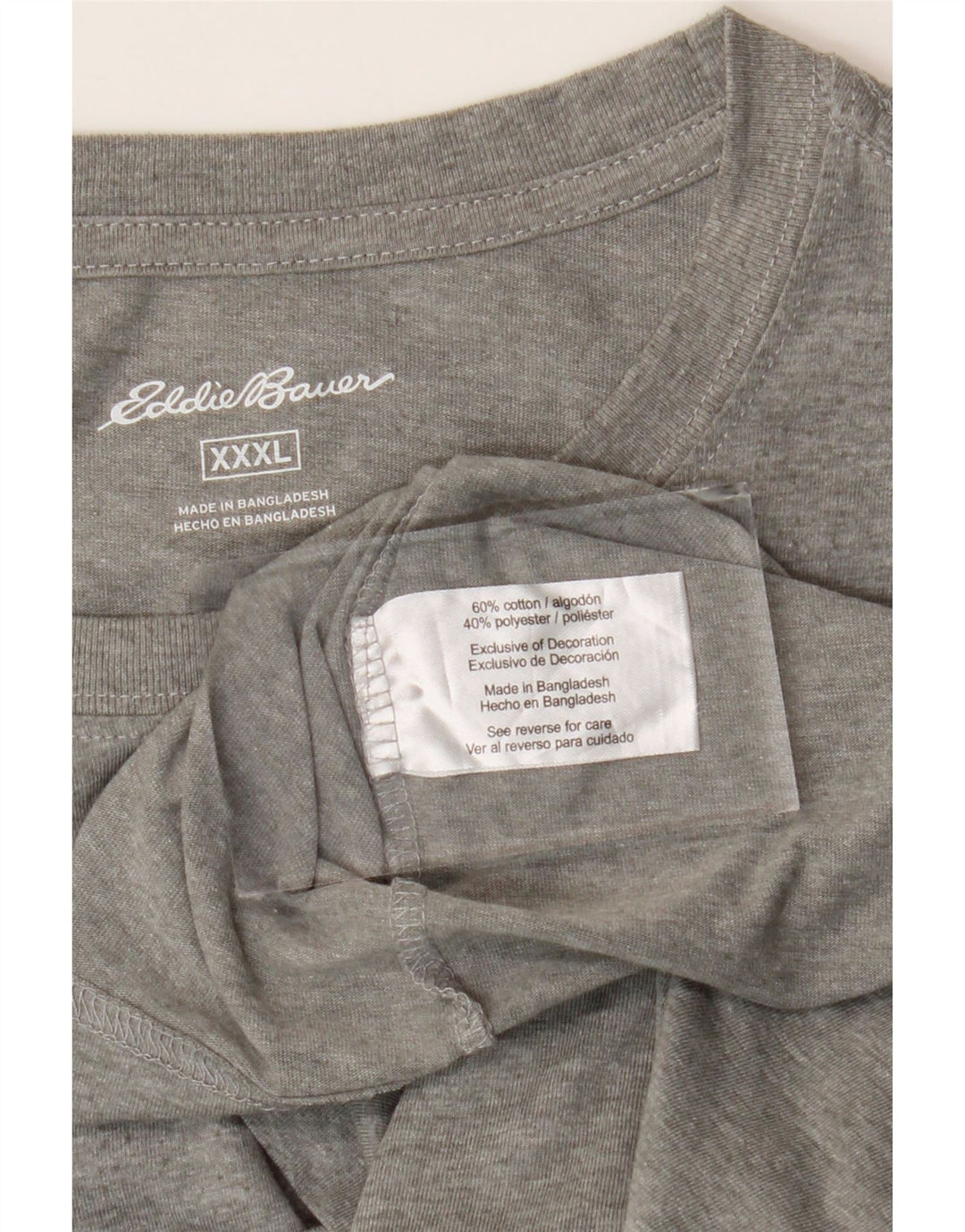 Eddie Bauer Herre T-Shirt Top 3XL Grå Bomuld