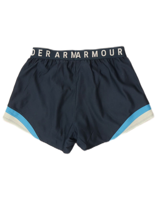 Under Armour Dame Heat Gear Sports Shorts UK 10 Small Navy Blue