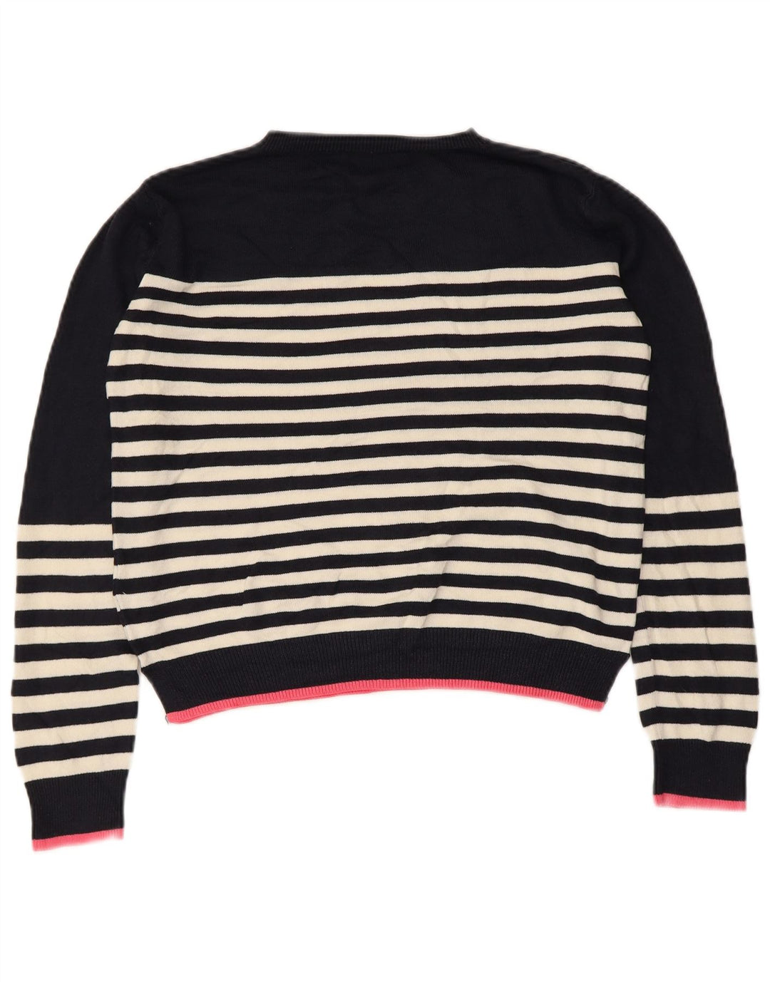 Marks & Spencer Dame Crop Crew Neck Jumper Sweater UK 8 Small Navy Blue