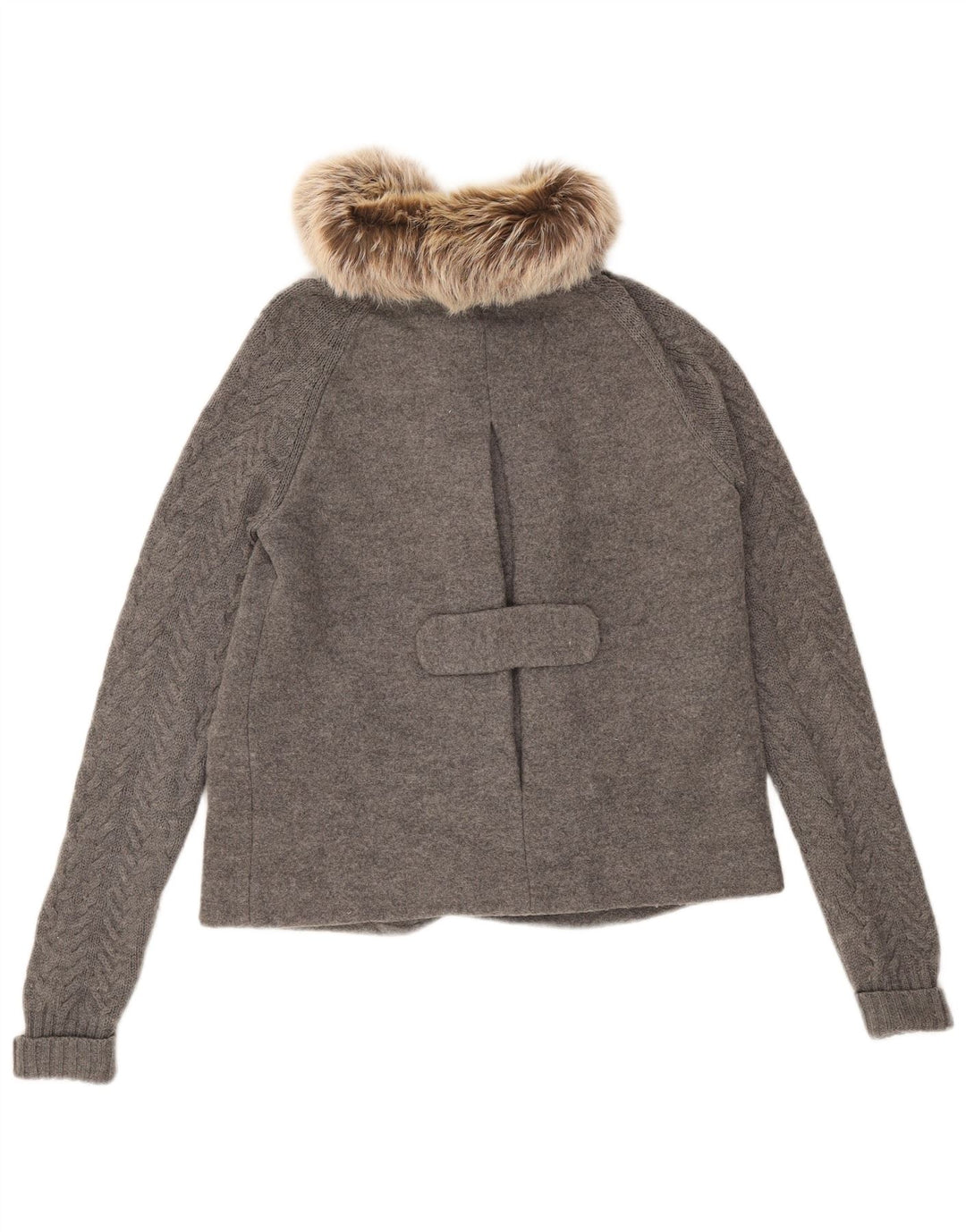 Massimo Dutti Dame Duffle Jacket UK 10 Lille Grå Uld