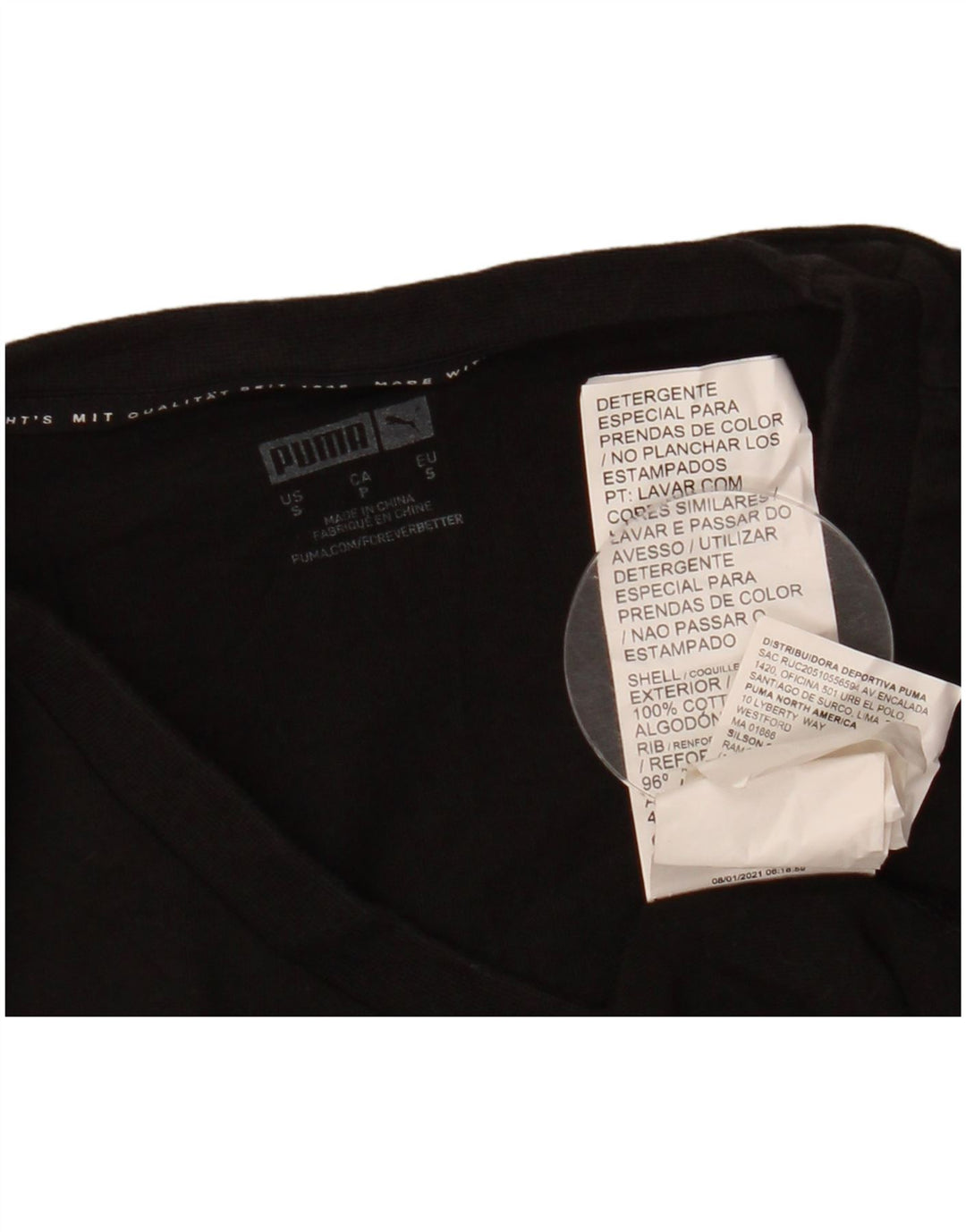 Puma Herre grafisk T-shirt top lille sort blomstret bomuld natur