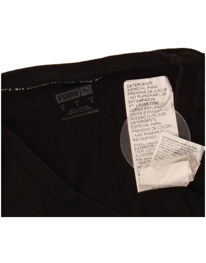 Puma Herre grafisk T-shirt top lille sort blomstret bomuld natur