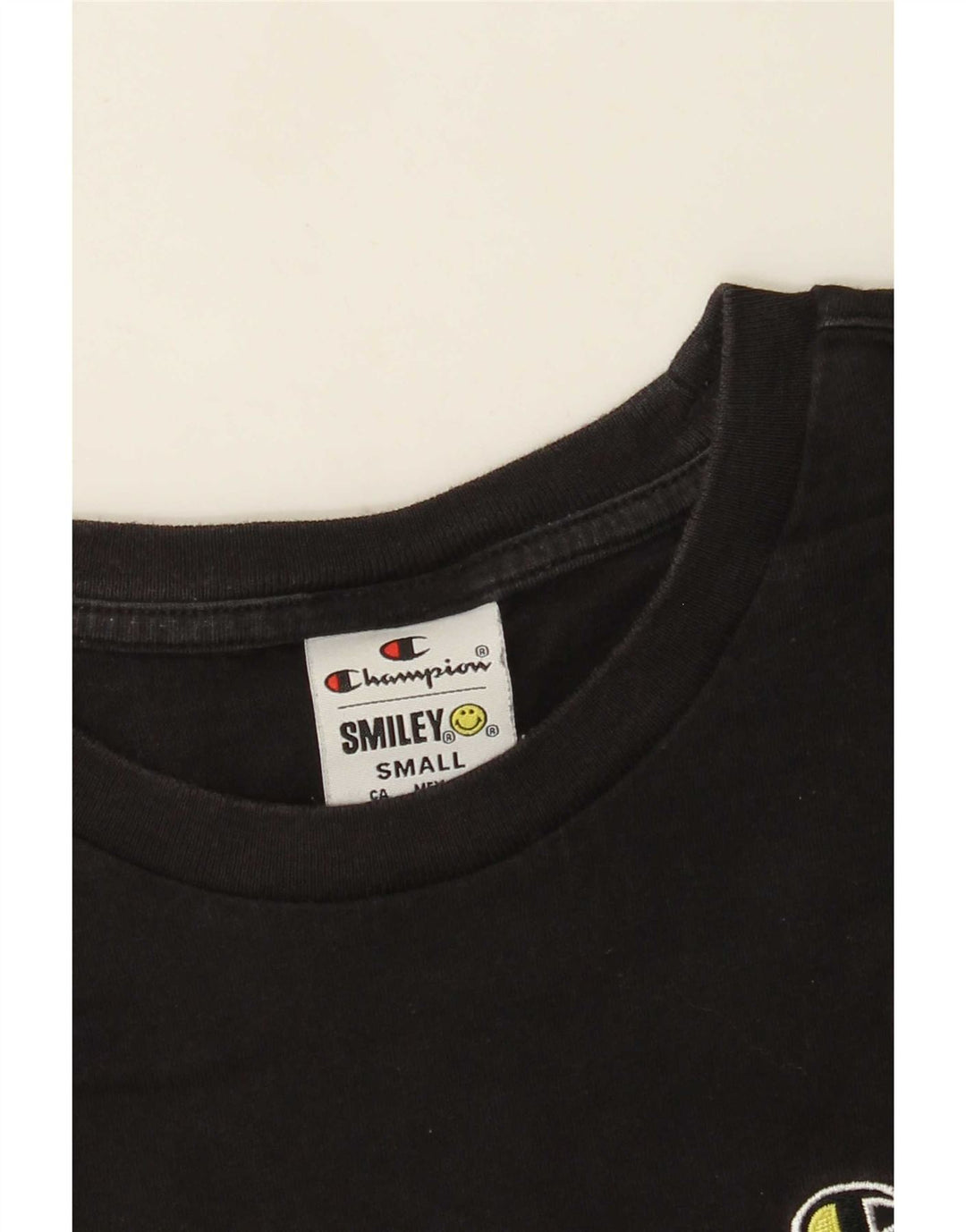 Champion Herre Smiley T-Shirt Top Lille Sort
