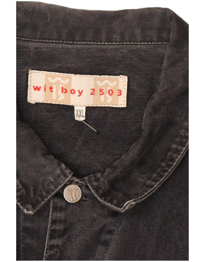 Wit Boy Herre denimjakke UK 44 2XL Grå
