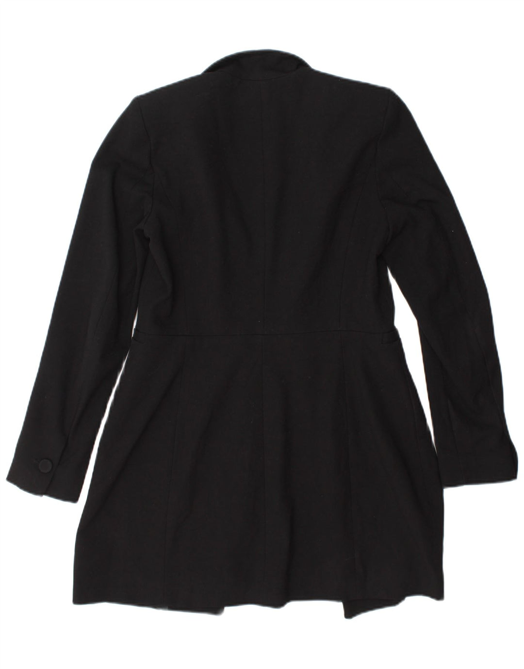 Zara Dame Longline Blazer Jacket UK 10 Small Black Polyester