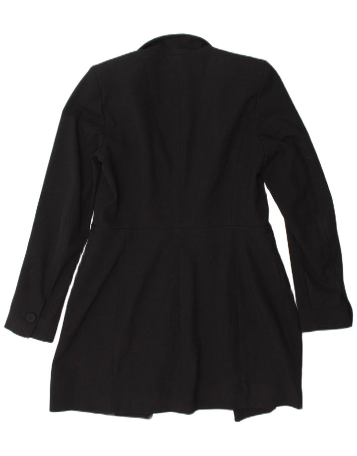 Zara Dame Longline Blazer Jacket UK 10 Small Black Polyester
