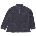 WEIRD FISH Womens Zip Neck Fleece Jumper UK 16 Large  Navy Blue Polyester