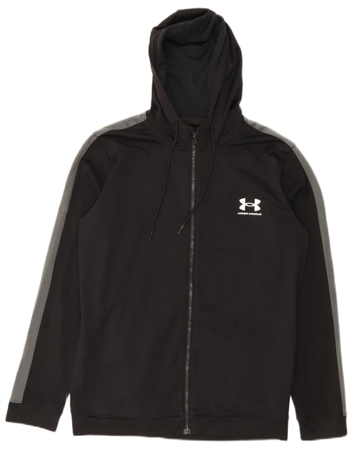 Under Armour Herre hættetrøje med lynlås Medium Sort Colourblock Polyester