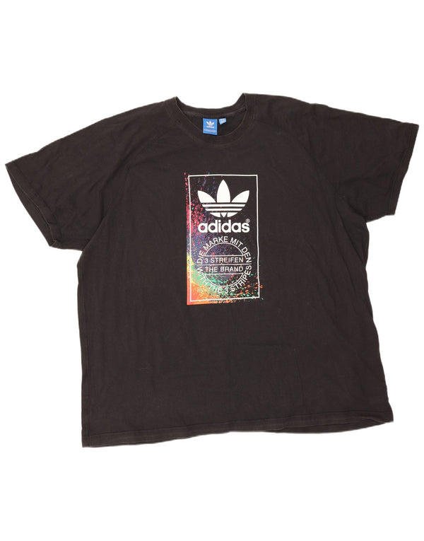 Adidas Herre Grafisk T-Shirt Top 2XL Sort Bomuld