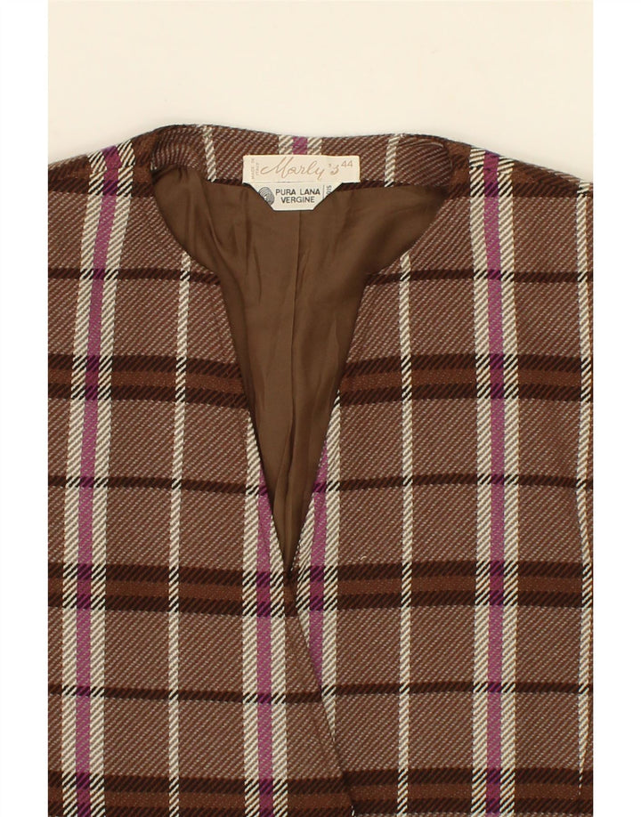 MORLY'S Womens Double Breasted Blazer Jacket IT 44 Medium Brown Check Vintage Morly's and Second-Hand Morly's from Messina Hembry 