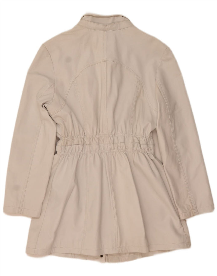 Vintage dame læderjakke IT 50 XL Hvid