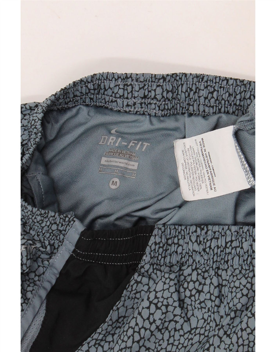 NIKE Dri Fit sportsshorts til kvinder UK 12 Medium Blue Colourblock Polyester