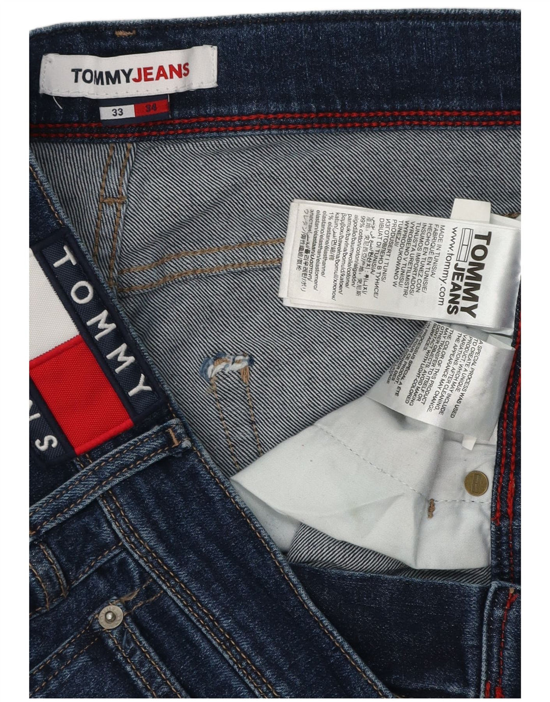 Tommy Jeans Herre Slim Jeans W33 L34 Marineblå Bomuld
