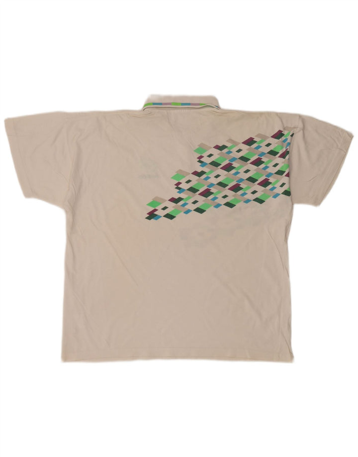 Lotto Herre Polo Shirt Stor Hvid Geometrisk