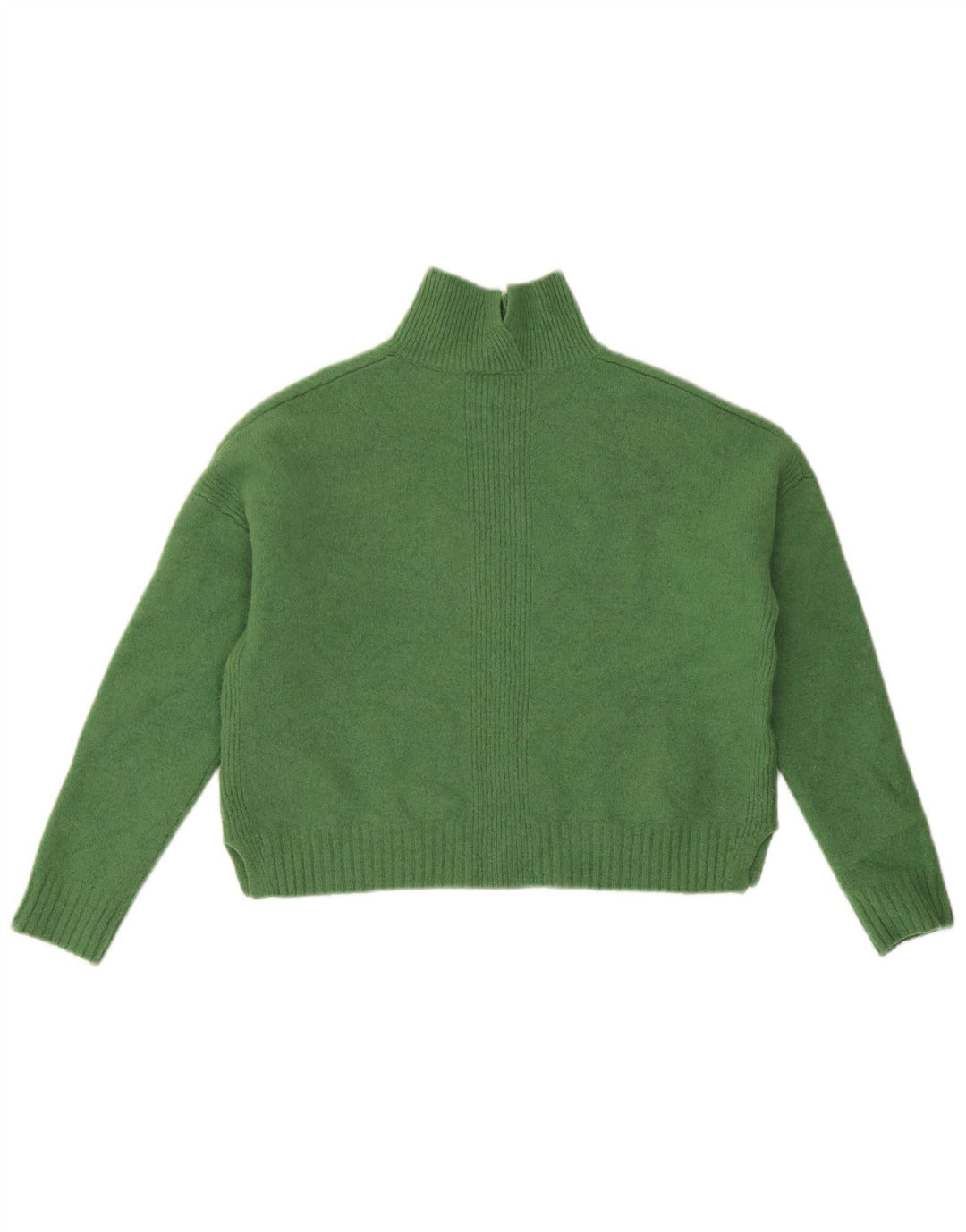 Whistle Womens Crop Turtle Neck Jumper Sweater UK 10 Small Green