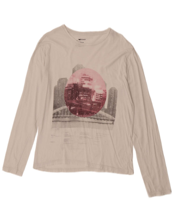 Gas Dame Grafisk Top Langærmet UK 16 Large White