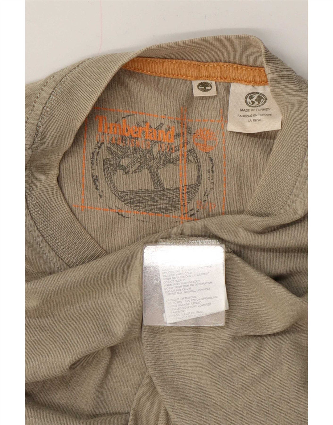 Timberland Herre grafisk T-shirt Top Lille Khaki Bomuld