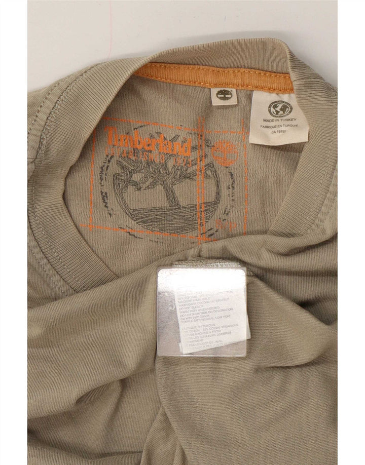 Timberland Herre grafisk T-shirt Top Lille Khaki Bomuld