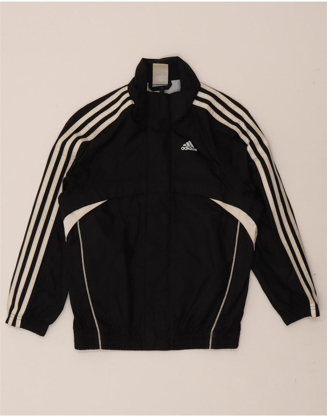 ADIDAS Boys Windbreaker Jacket 7-8 Years Black Colourblock Vintage Adidas and Second-Hand Adidas from Messina Hembry 
