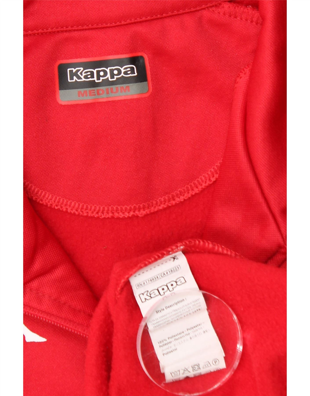 KAPPA Herre Zip Neck Pullover Træningsdragt Top Medium Rød Polyester