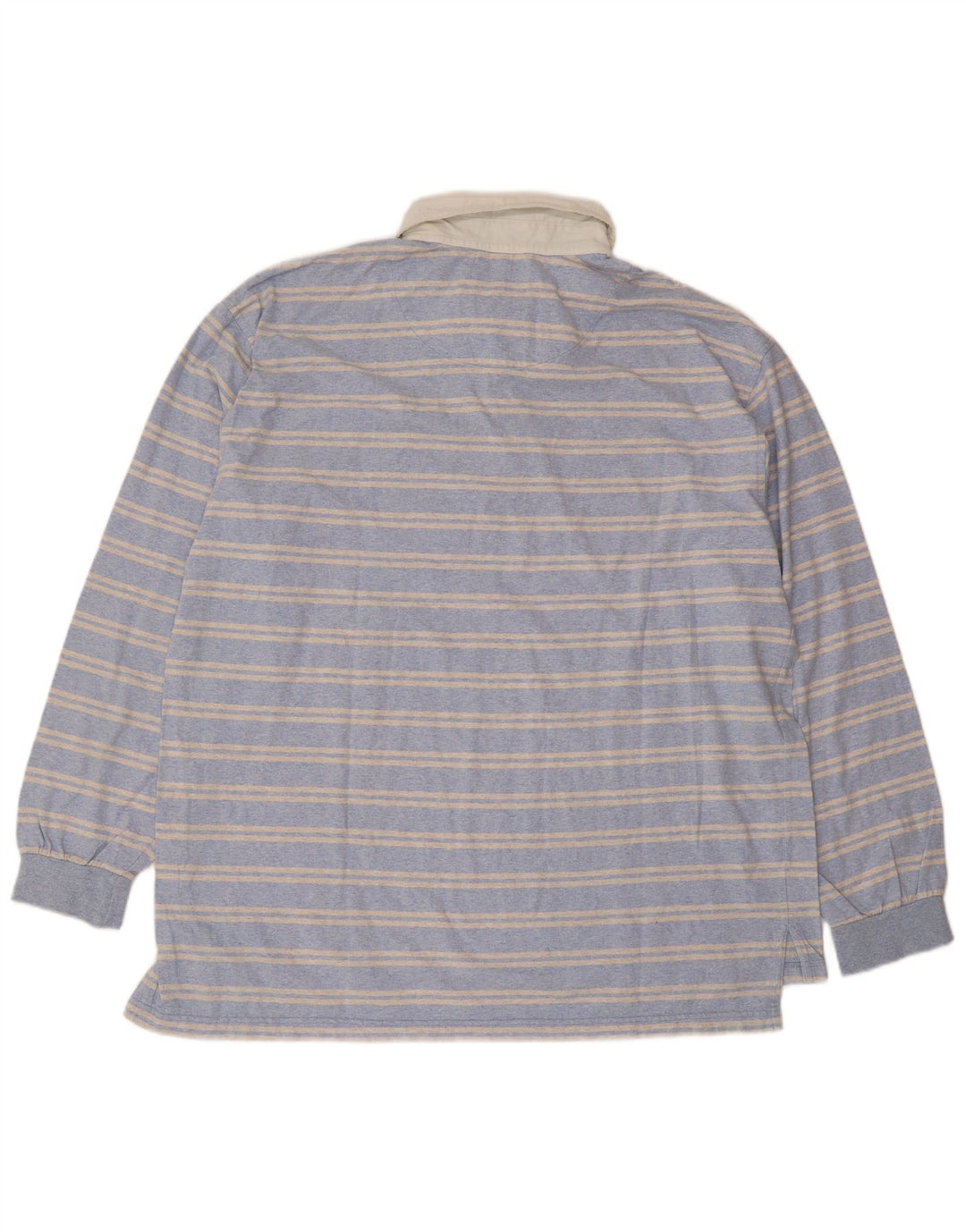 Slam Langærmet Polo Shirt til mænd 2XL Blå Stribet Bomuld