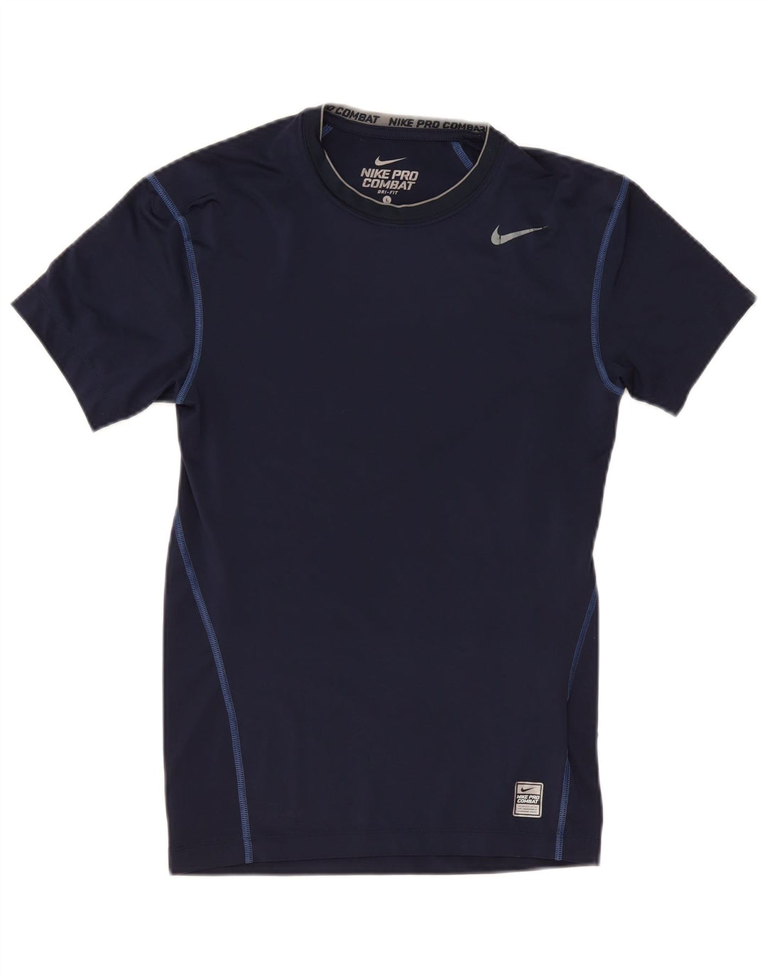 Nike Herre Pro Combat T-shirt Top Stor marineblå polyester