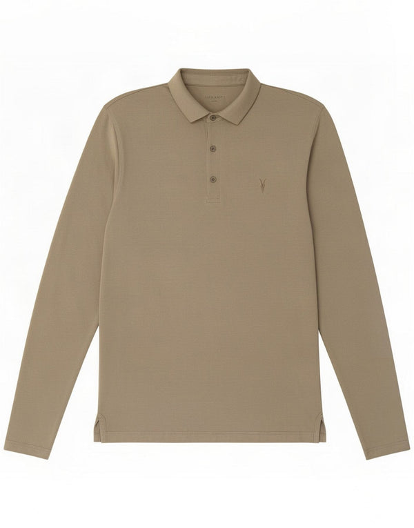 All Saints Polo Shirt til mænd Small Beige Cotton