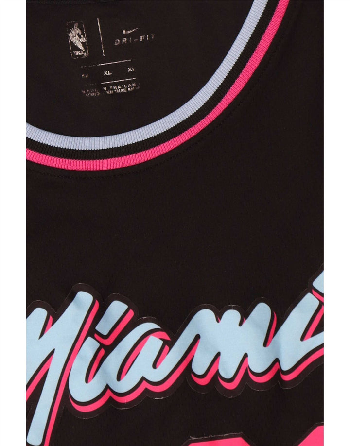 Nike Herre Miami Grafisk T-Shirt Top XL Sort Stribet Polyester