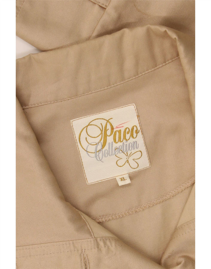 PACO Womens Utility Jacket UK 18 XL Beige Cotton