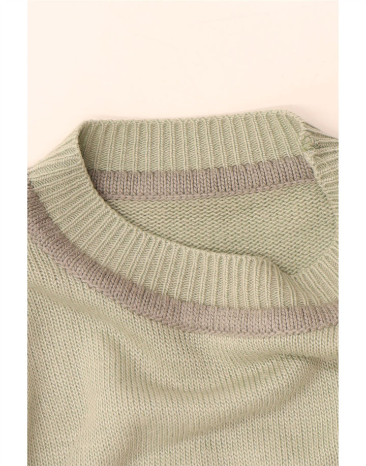 VINTAGE Dame Turtle Neck Jumper Sweater UK 16 Large Green Animal Print