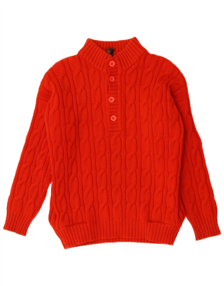 Marina Yachting Herre Button Neck Jumper Sweater UK 42 Stor Rød Uld