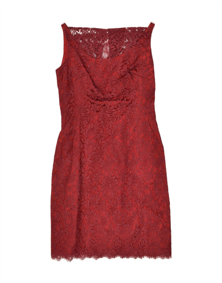 VINTAGE Womens Sleeveless Lace Shift Dress UK 10 Small Red | Vintage Vintage | Thrift | Second-Hand Vintage | Used Clothing | Messina Hembry 