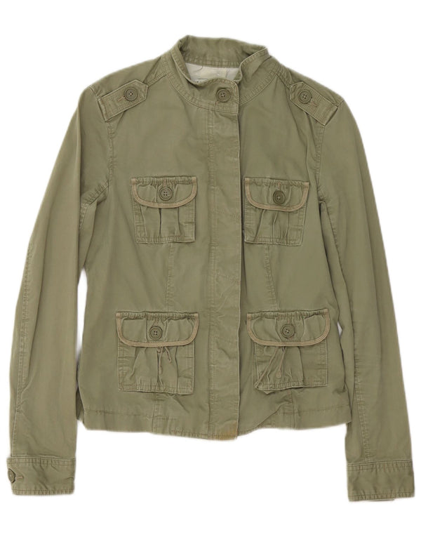 Tommy Hilfiger Militærjakke til kvinder UK 6 XS Khaki Bomuld