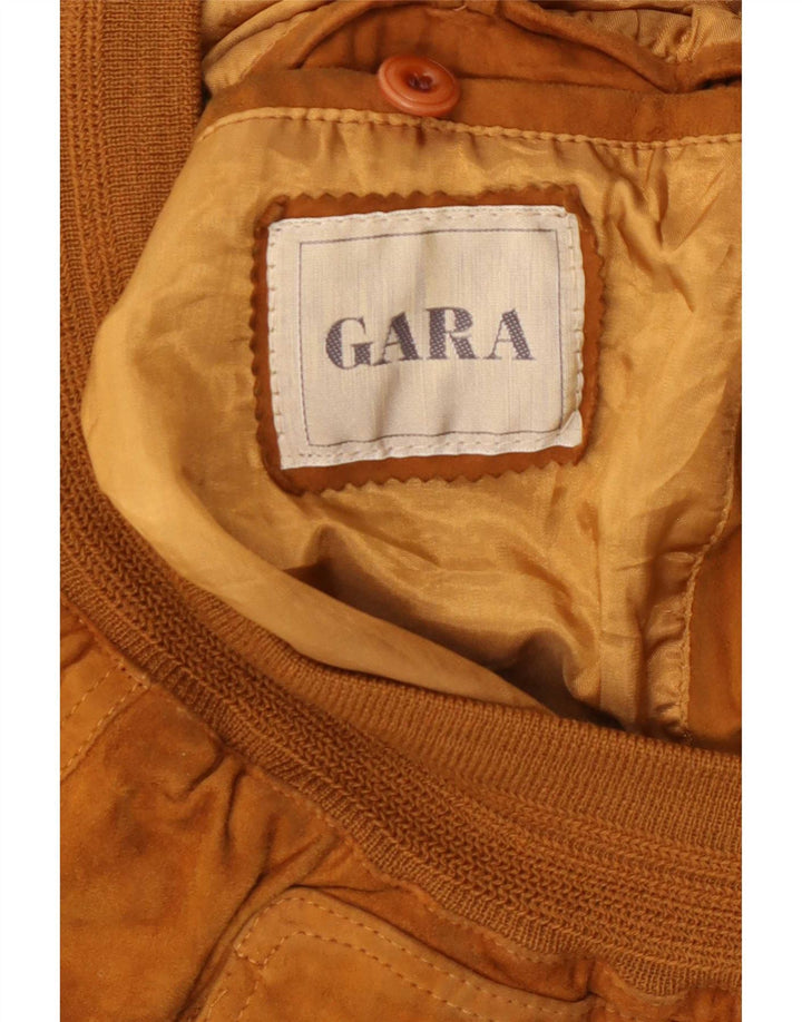 Gara Herre Ruskind Bomber Jacket IT 48 Medium Beige Læder