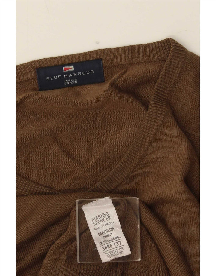 Marks & Spencer Herre Blue Harbor V-hals sweater Medium Beige